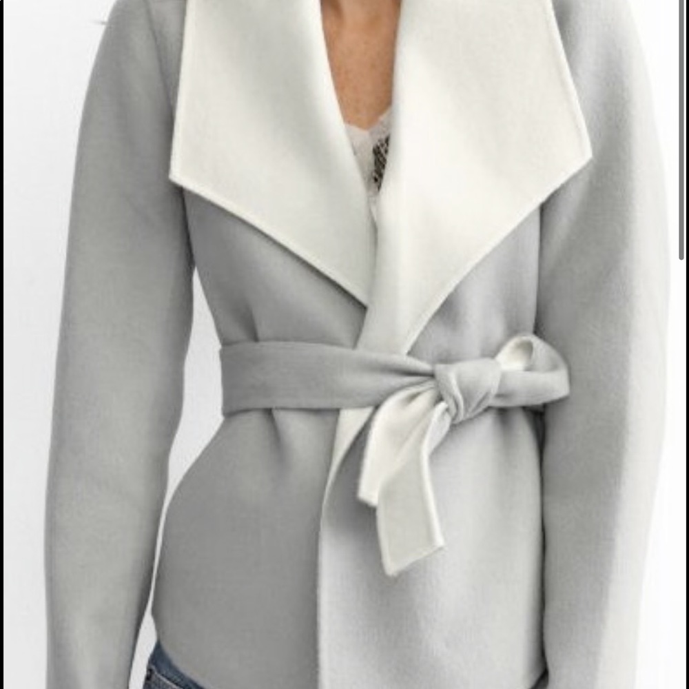 Banana Republic grey and cream soft wool jacket M
